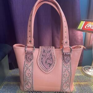 Montana West Pink Shoulder Bag with Studded Design